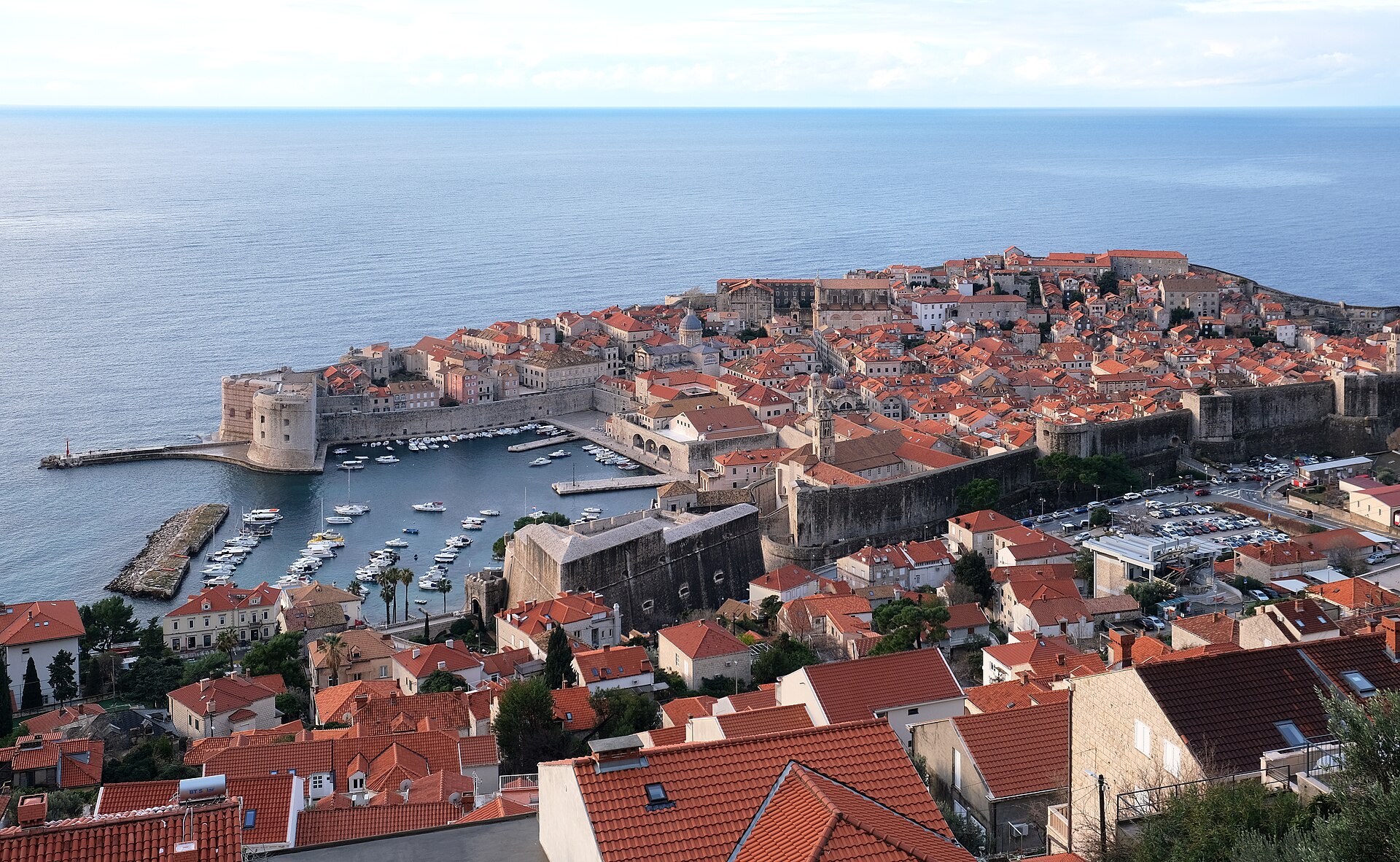 Family exploring Dubrovnik from cruise ship